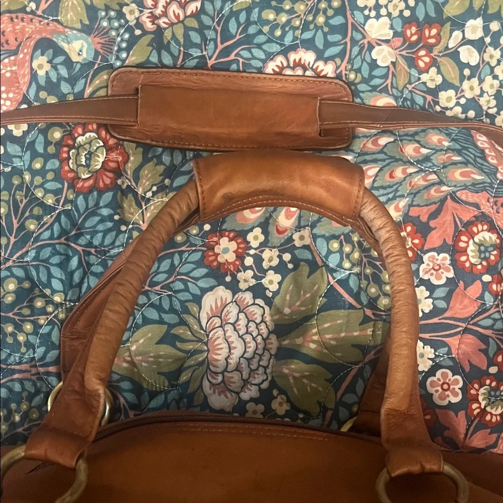 Vintage Boulder Ridge Tan Leather Duffel Bag